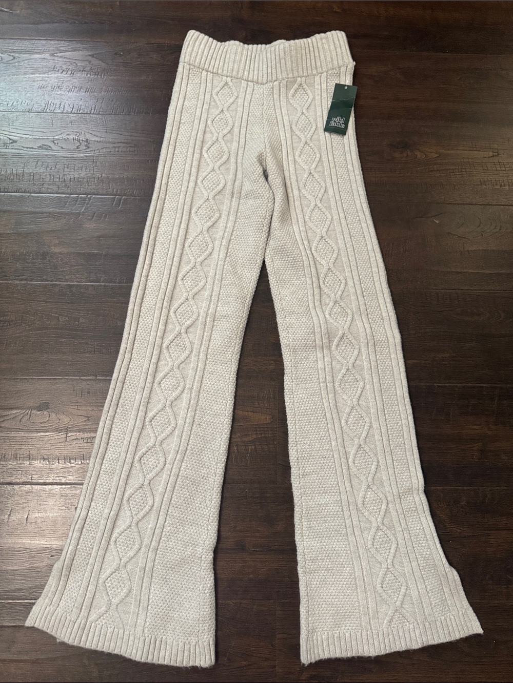 wild fable Cream Cable Knit Wide Leg Pants